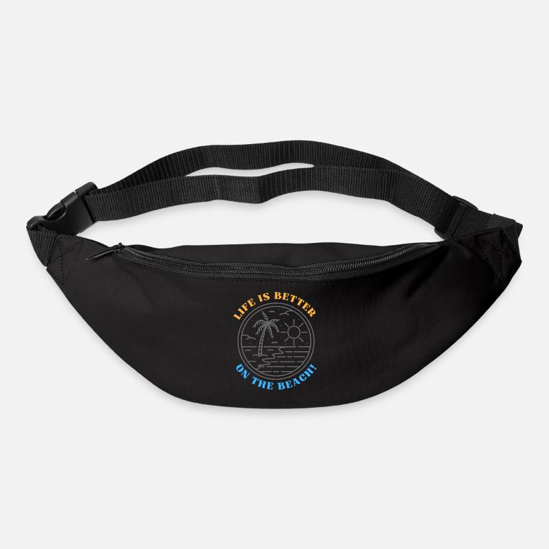 Life is better on the beach - Gürteltasche - Schwarz