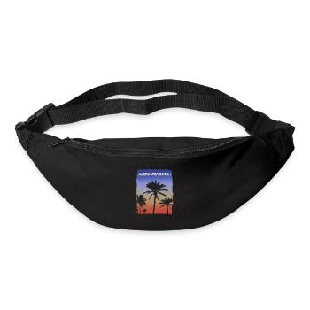 Huntington Beach Californie Vacances au coucher du soleil - Sac banane - noir - Devant