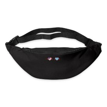 États-Unis Grec Heartbeat Américain Grèce - Sac banane - noir - Devant