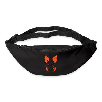 Humour petit renard japonais kitsune - Sac banane - noir - Devant