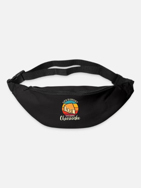 Das Leben Ist Kurz iss Käsekuchen Kuchen Spruch - Gürteltasche - Schwarz
