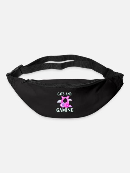 Cats and Gaming: Katzenohren Kopfhörer Design - Gürteltasche - Schwarz