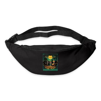 Hawaiianisches Halloween-Sweatshirt, Hula-Skelett-T-Shirt - Gürteltasche - Schwarz - Vorne