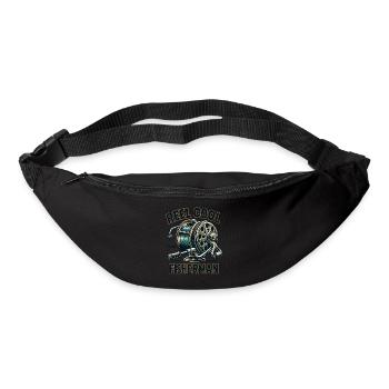 Bobine Vintage Cool pêcheur nostalgique Tee de pêche - Sac banane - noir - Devant
