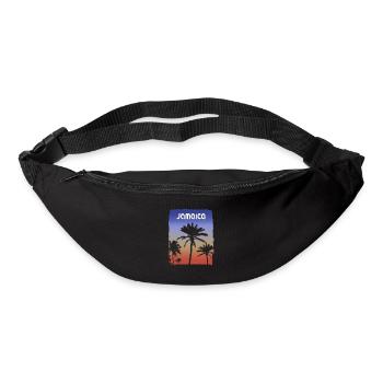 Jamaika Sonnenuntergang Urlaub Souvenir Palme - Gürteltasche - Schwarz - Vorne