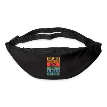 Wein Hund Rottweiler - Gürteltasche - Schwarz - Vorne