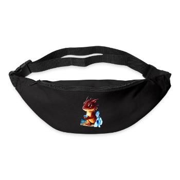 Dragon with Gemstones Cute Red Baby Creature - Bum bag - black - Front