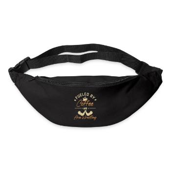 Alimenté par le café et les techniques de bras de fer - Sac banane - noir - Devant