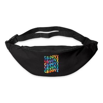 Groovy Tie Dye rétro des années 70 Hippie Vintage - Sac banane - noir - Devant