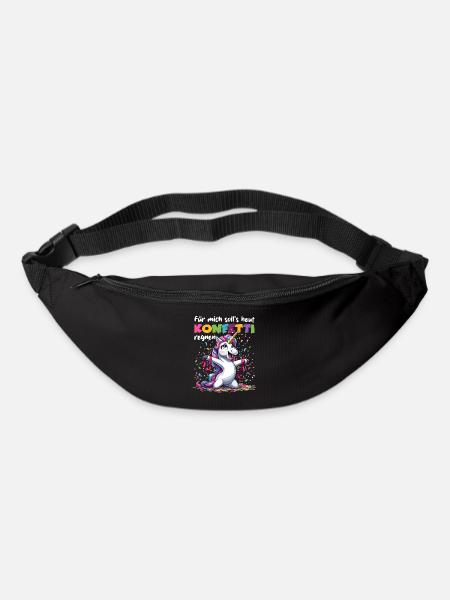 Einhorn Party Konfetti Karneval Geburtstag Kinder - Gürteltasche - Schwarz