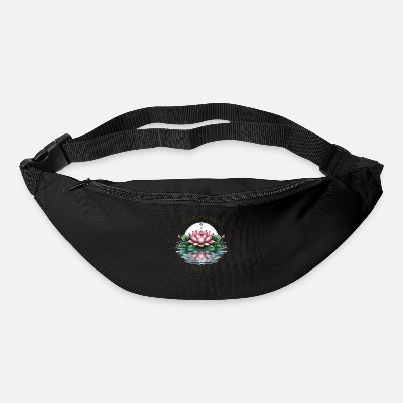 Inner Harmony Lotus - Serene Water & Flower Design - Bum bag - black