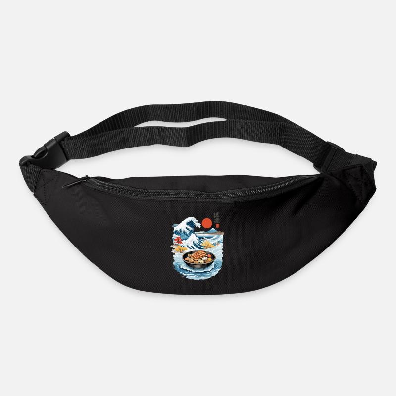 Japan Tea Time Ukiyo-E Retro Cake Artwork - Bum bag - black