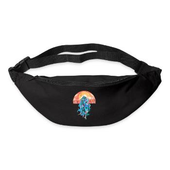 Wildnis Fantasy Wildpferd Pferde Pony Hengst bunt - Gürteltasche - Schwarz - Vorne