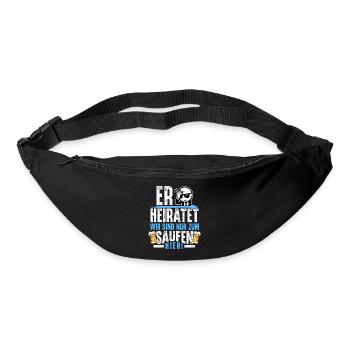 JGA Männer T-Shirt Junggesellenabschied - Gürteltasche - Schwarz - Vorne