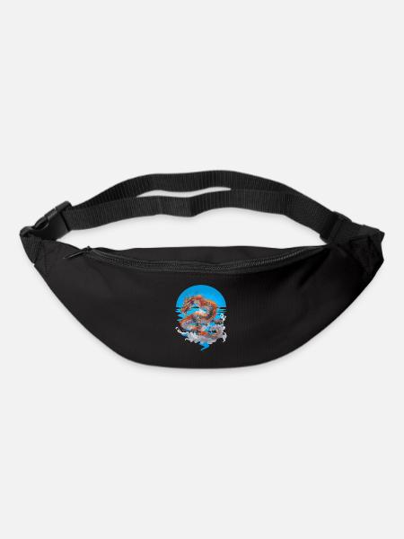 Drache Feuer Wasser Ozean Fabelwesen Fantasy - Gürteltasche - Schwarz