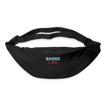 Books I love, bookworm, bookworm, - Bum bag - black - Front