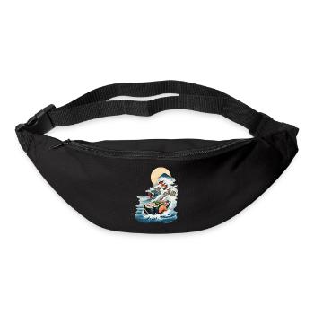 Japan Sushi Ukiyo-E Welle Streetwear Food Design - Gürteltasche - Schwarz - Vorne