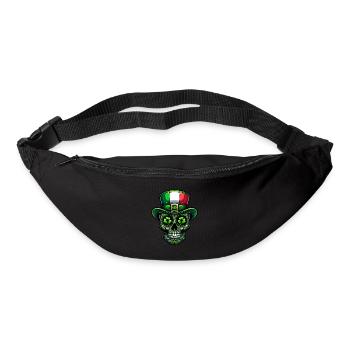 Sugar Skull Irish Irland Kleeblatt St Patricks Day - Gürteltasche - Schwarz - Vorne