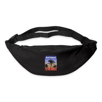Martinique Coucher De Soleil Vacances Souvenir Palmier - Sac banane - noir - Devant