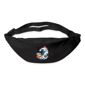 Sushi Ukiyo-E Welle Retro Japan Kunst - Gürteltasche - Schwarz - Vorne