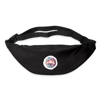Lotusblüte gezeichnet - Gürteltasche - Schwarz - Vorne