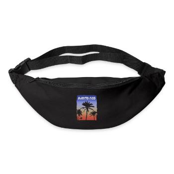 Porto Rico coucher de soleil vacances Souvenir palmier - Sac banane - noir - Devant