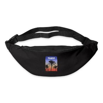 Taïwan coucher de soleil vacances souvenir palmier - Sac banane - noir - Devant