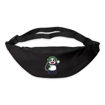 Panda Kopfhörer Musik - Gürteltasche - Schwarz - Vorne