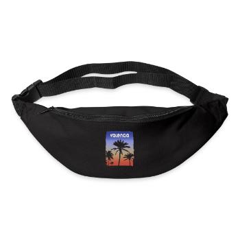 Valence Espagne Coucher De Soleil Vacances Souvenir Palmier - Sac banane - noir - Devant