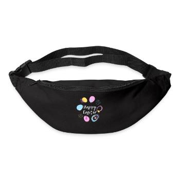 Joyeuses Pâques lapin de Pâques Joyeuses Pâques Motif de Pâques - Sac banane - noir - Devant