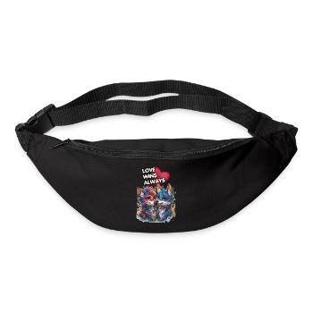 LOVE WINS ALWAYS. Wolves, Wolf, Heart, In Love, - Bum bag - black - Front