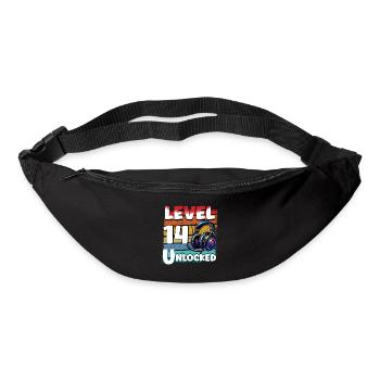 Gaming Geburtstag Level 14 freigeschaltet Zocker - Gürteltasche - Schwarz - Vorne