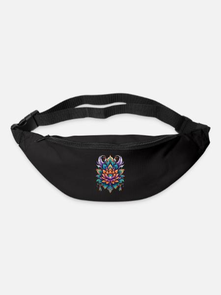 Lebensblume Lotus Spiritualität Design - Gürteltasche - Schwarz