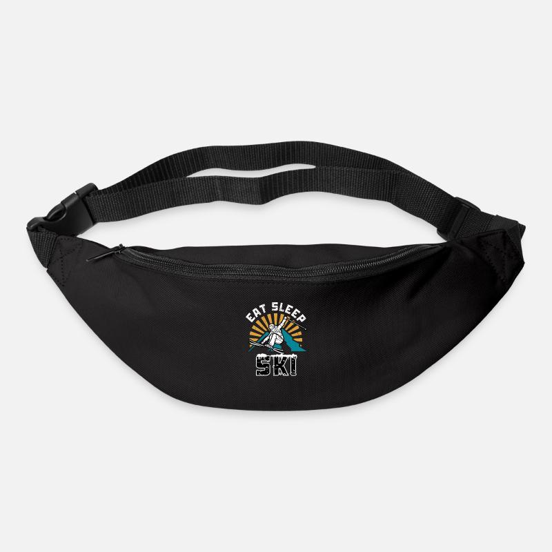 Eat Sleep Ski - Sac banane - noir