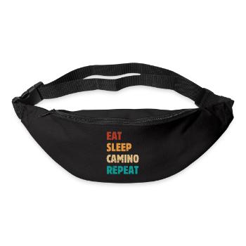 Eat Sleep Camino Repeat - Camino de Santiago - Pèlerins - Sac banane - noir - Devant