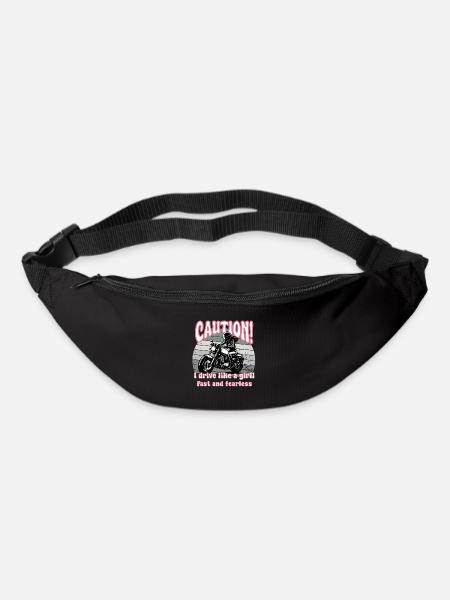 Woman and motorcycle, girl who loves motorcycles - Bum bag - black