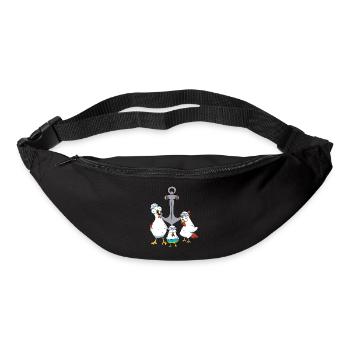 Seemänner Hühner Matrosen Anker Ahoi maritim - Gürteltasche - Schwarz - Vorne