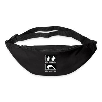 Dugong Lover Mon Problème Mon Pictogramme Papa Vache De Mer - Sac banane - noir - Devant