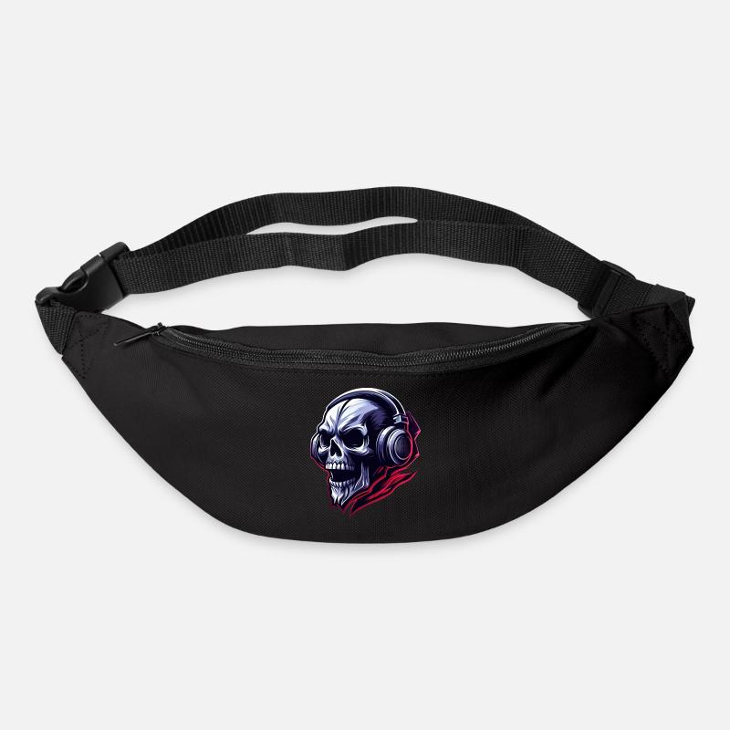 Schädel-Illustration - Gürteltasche - Schwarz