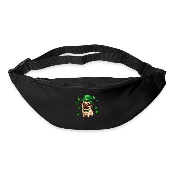 Chien carlin St Patrick’s Day Shamrock - Sac banane - noir - Devant