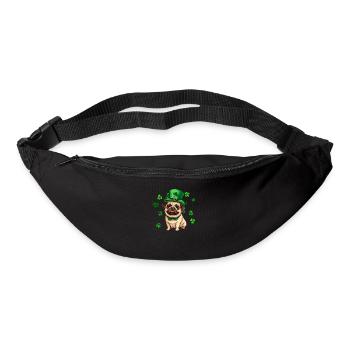 Chien carlin St Patrick’s Day Shamrock - Sac banane - noir - Devant