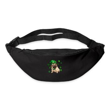 Chien carlin St Patrick’s Day Shamrock - Sac banane - noir - Devant