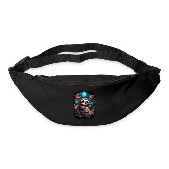 Faultier Niedliches Tier Floraler Nachthimmel - Gürteltasche - Schwarz - Vorne