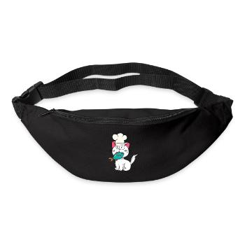 Chat, Poisson, Chef, Cuisine, Cuisinier À La Maison, Chats, Poisson - Sac banane - noir - Devant
