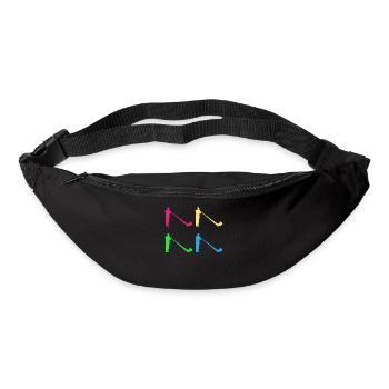 Cadeau coloré de cor des Alpes - variété sonore - Sac banane - noir - Devant