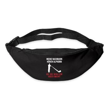 Geschenk für Nachbarn - Alphornklänge - Gürteltasche - Schwarz - Vorne