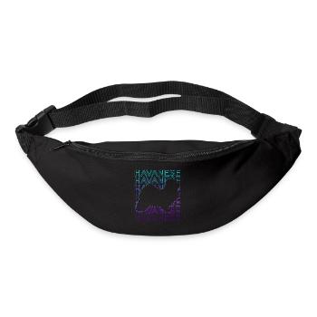 Chien bichon havanais rétro - Sac banane - noir - Devant