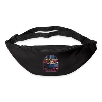 Relaxing Frog Bathtub Flower Petals Cottagecore - Bum bag - black - Front