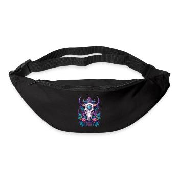 Bull Skull Feather Mandala - Bum bag - black - Front