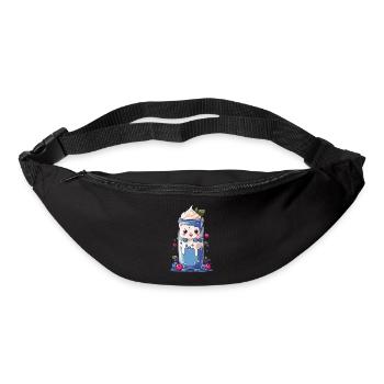 Milkshake Kawaii aux myrtilles Fun - Sac banane - noir - Devant